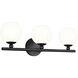 Neoma 3 Light 21.75 inch Matte Black Vanity Wall Light