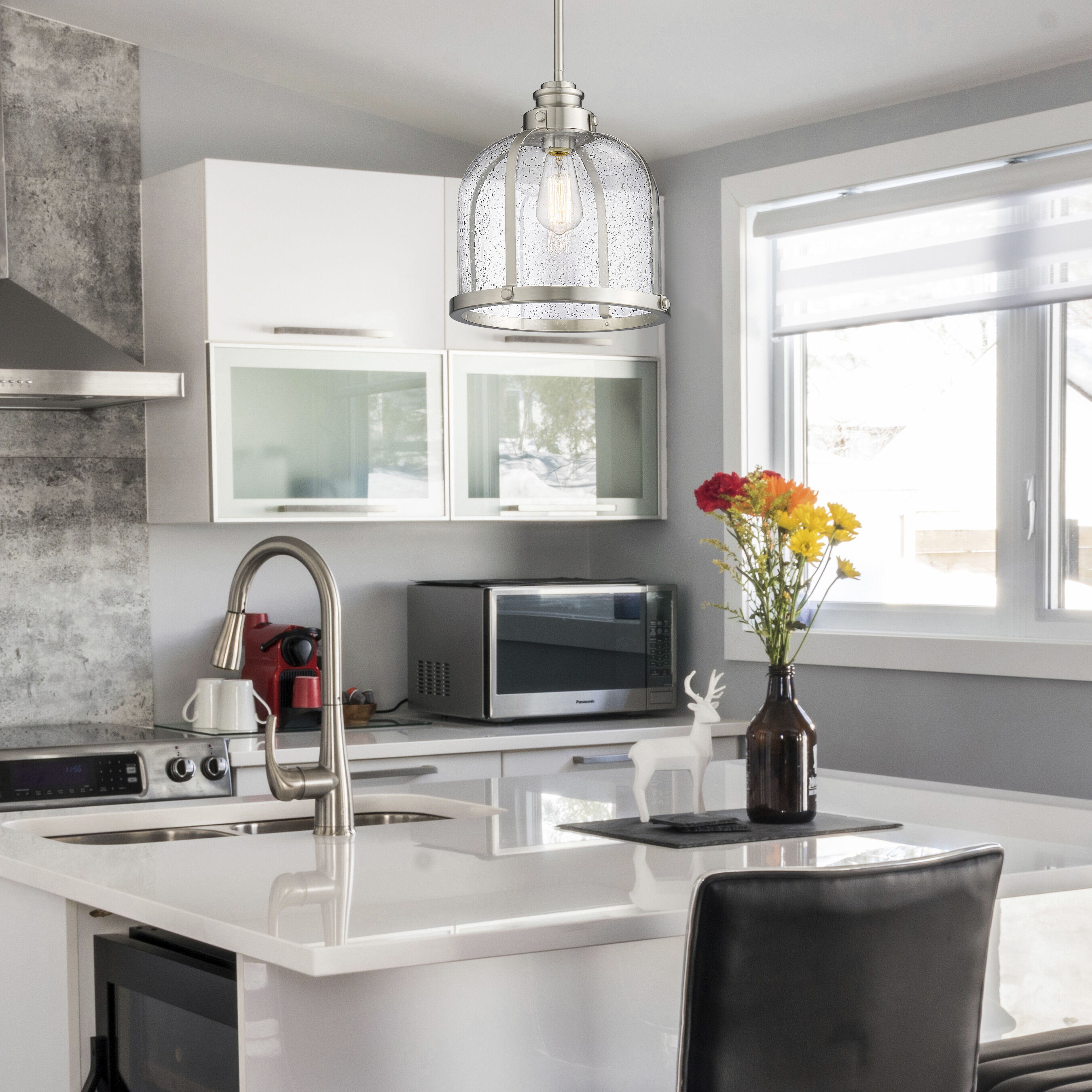 Burren 1 Light 12.25 inch Brushed Nickel Pendant Ceiling Light