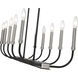 Haylie 10 Light 44 inch Matte Black and Brushed Nickel Linear Chandelier Ceiling Light