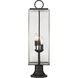 Sana 3 Light 28.5 inch Black Outdoor Pier Mounted Fixture in Seedy Glass