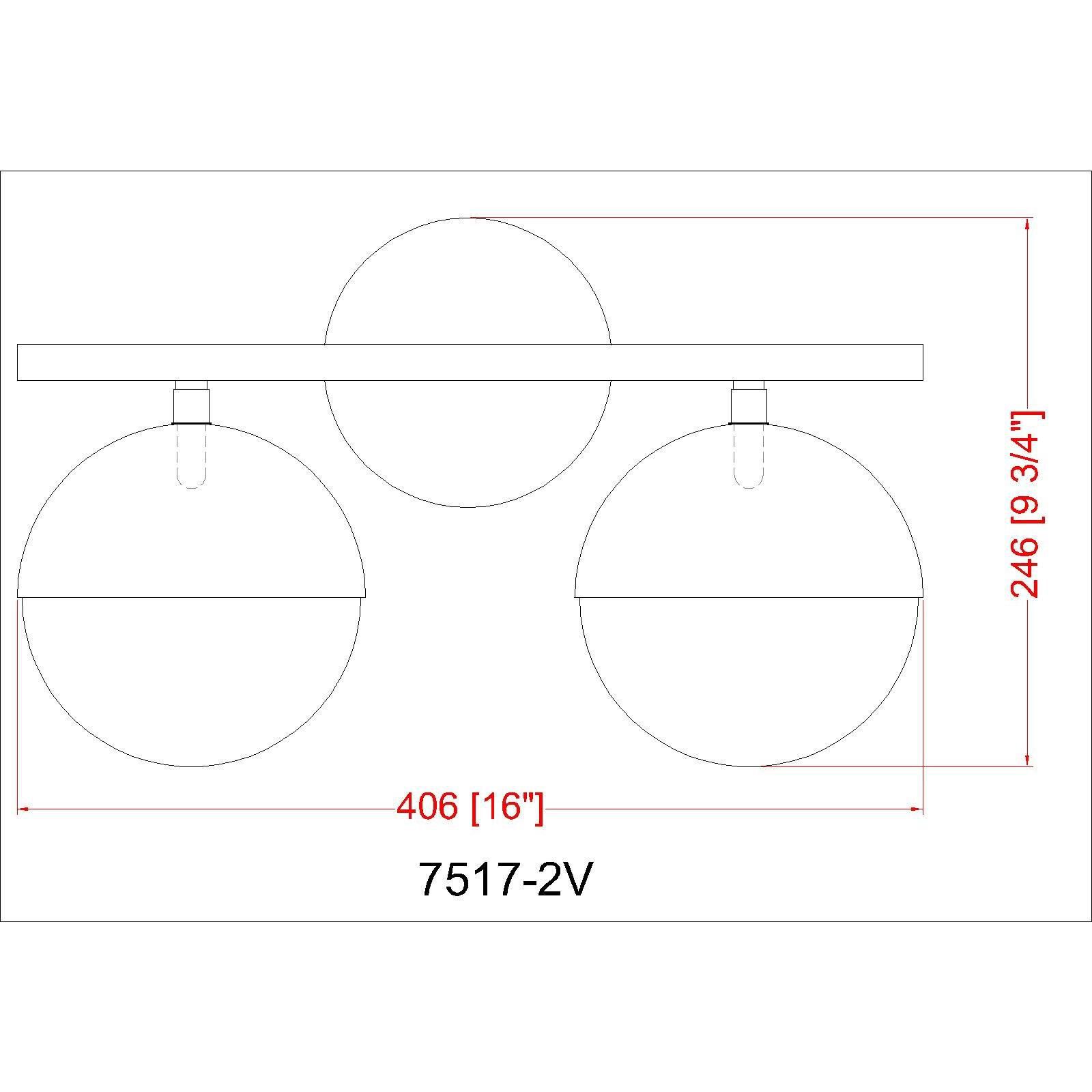 Realm Sphere 2 Light 16 inch Brushed Nickel Bath Vanity Wall Light