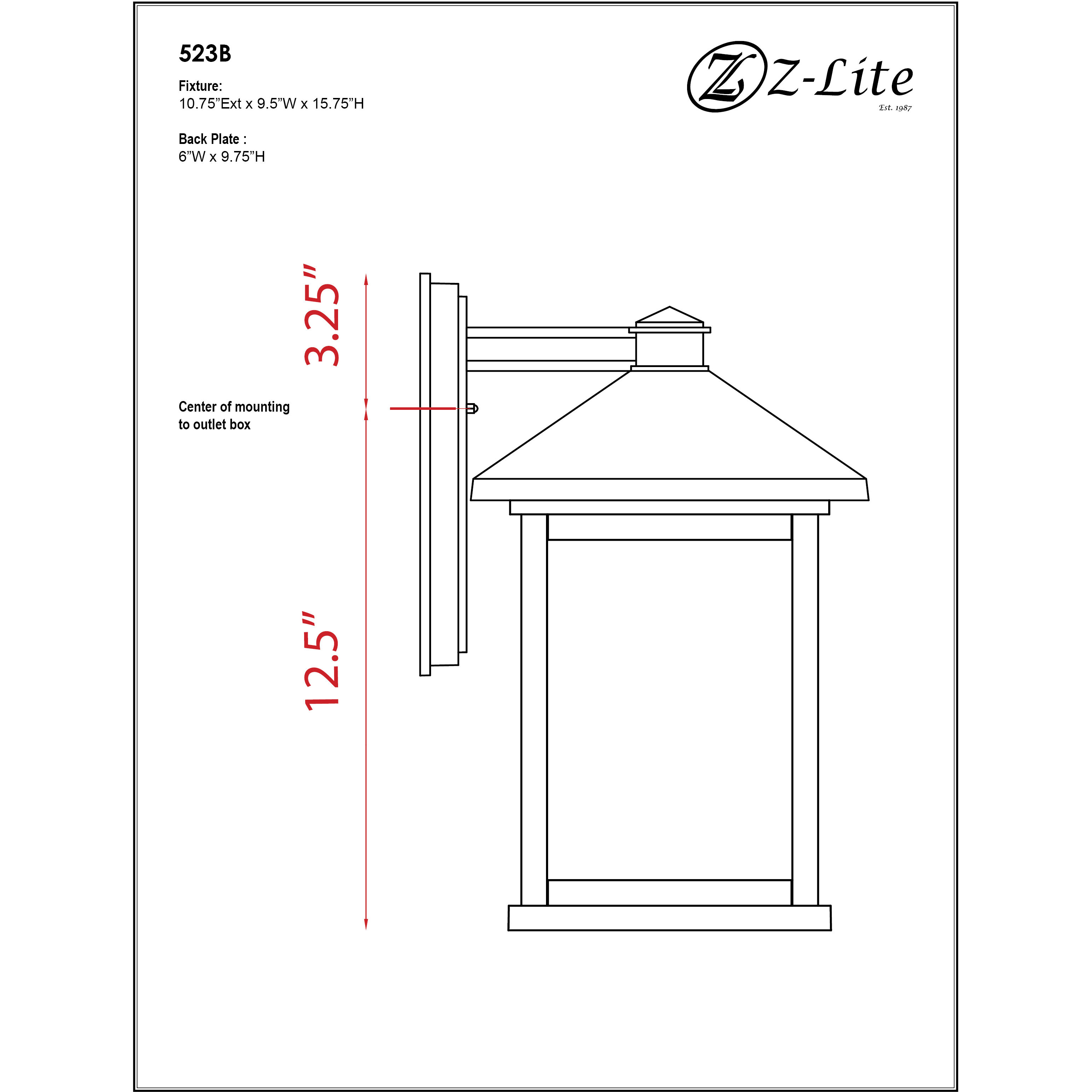 Mesa 1 Light 15.75 inch Black Outdoor Wall Light