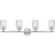 Dover Street 4 Light 33 inch Brushed Nickel Vanity Wall Light
