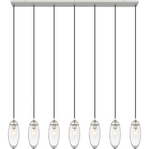 Arden 7 Light 54 inch Brushed Nickel Linear Chandelier Ceiling Light