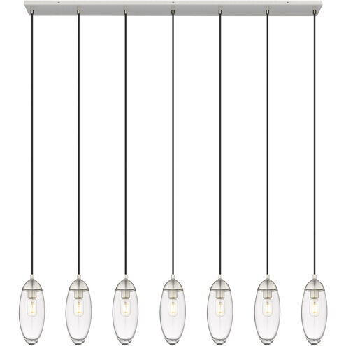 Arden 7 Light 54 inch Brushed Nickel Linear Chandelier Ceiling Light