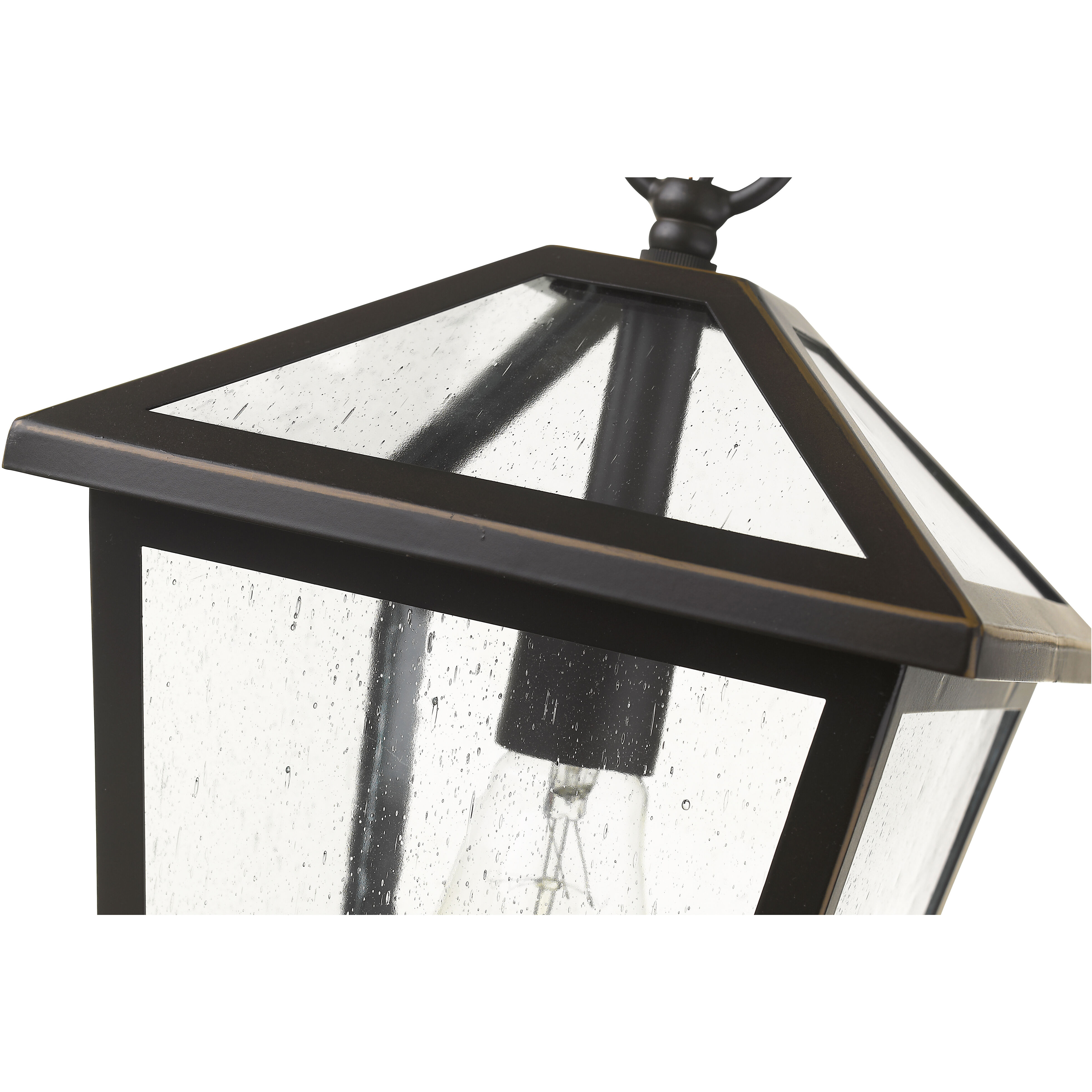 Talbot 1 Light 8.25 inch Oil Rubbed Bronze Outdoor Chain Mount Ceiling Fixture in Seedy Glass