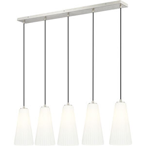 Farrell 5 Light 42 inch Brushed Nickel Linear Chandelier Ceiling Light