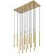 Forest Linear Chandelier Ceiling Light in Modern Gold