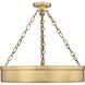 Anders LED 22 inch Rubbed Brass Semi Flush Mount Ceiling Light