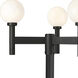 Laurent 3 Light 112 inch Black Outdoor Post Mounted Fixture in Opal