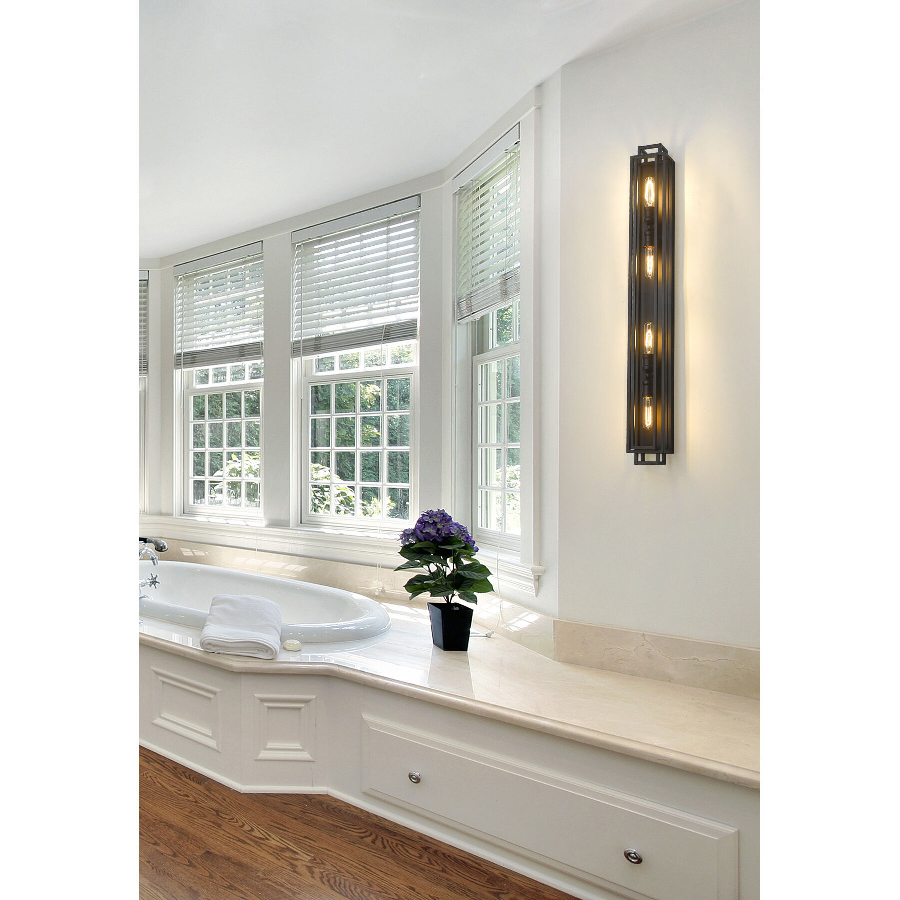 Titania 4 Light 4.75 inch Matte Black Vanity Wall Light