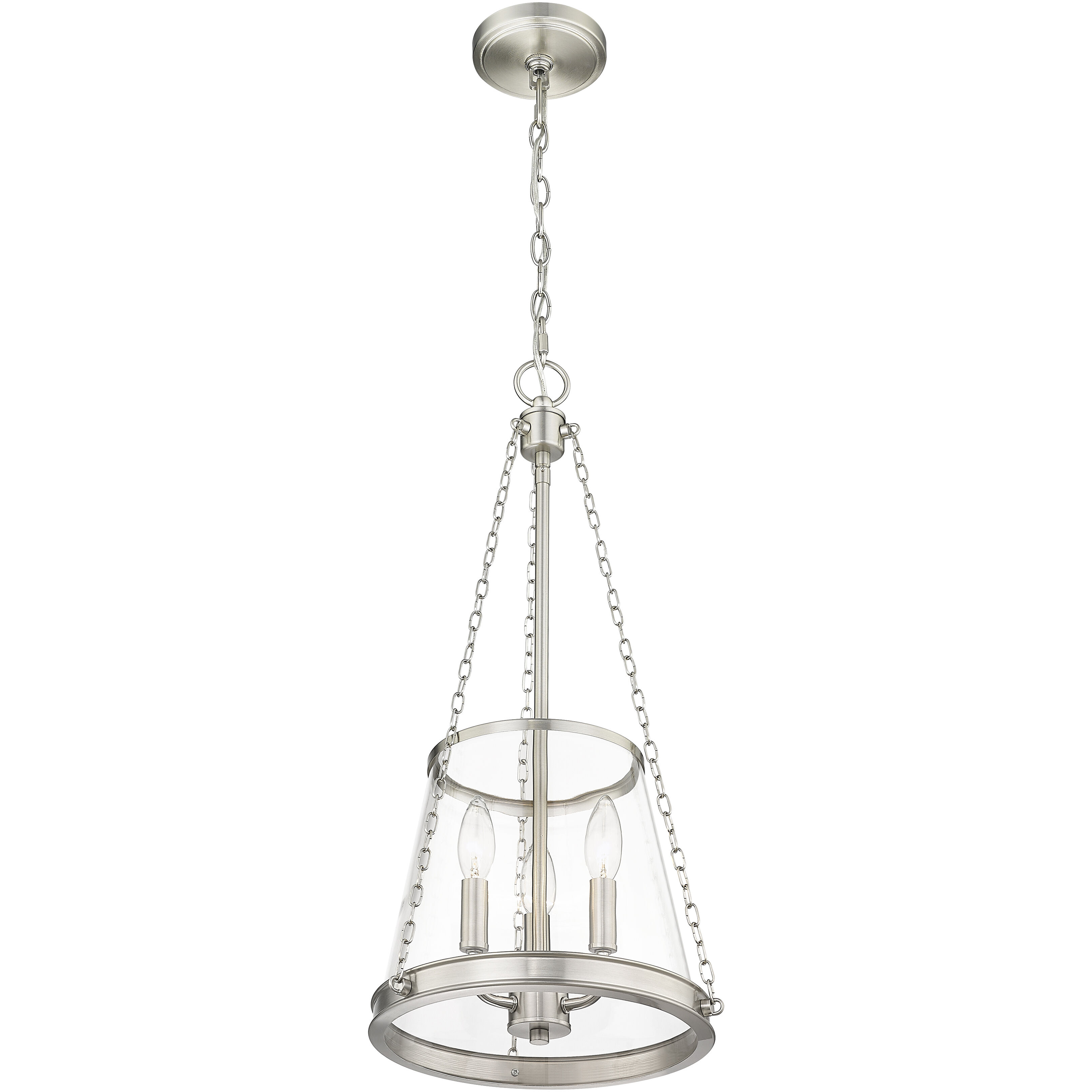 Prescott 3 Light 12 inch Brushed Nickel Pendant Ceiling Light