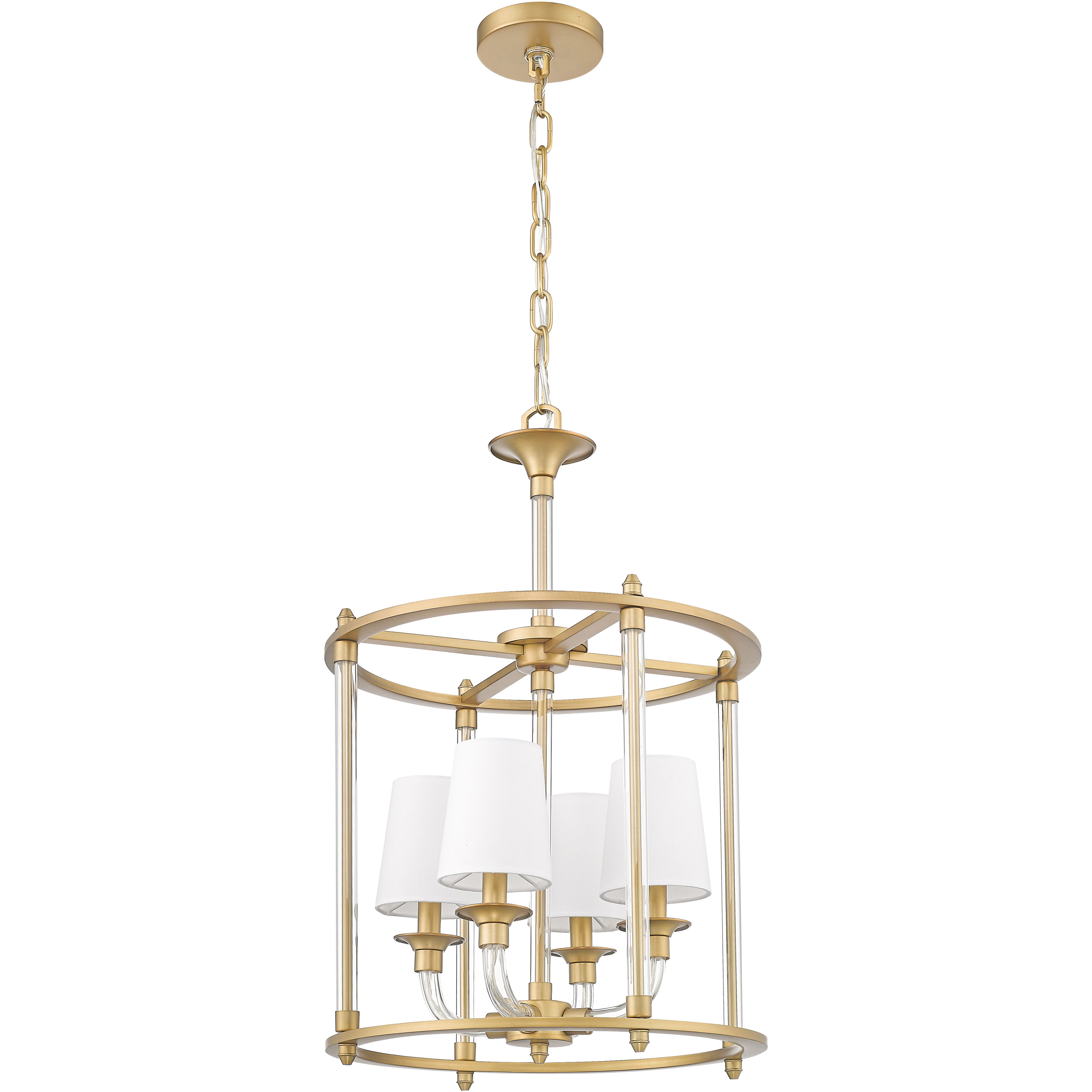 Katerina 4 Light 16 inch Rubbed Brass Chandelier Ceiling Light
