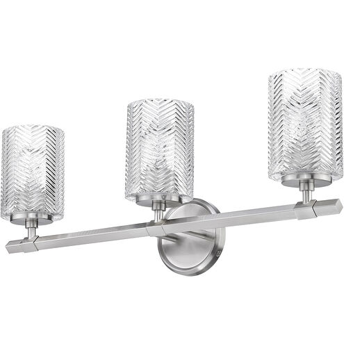 Dover Street 3 Light 24.5 inch Brushed Nickel Vanity Wall Light