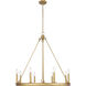 Barclay 8 Light 33 inch Rubbed Brass Chandelier Ceiling Light