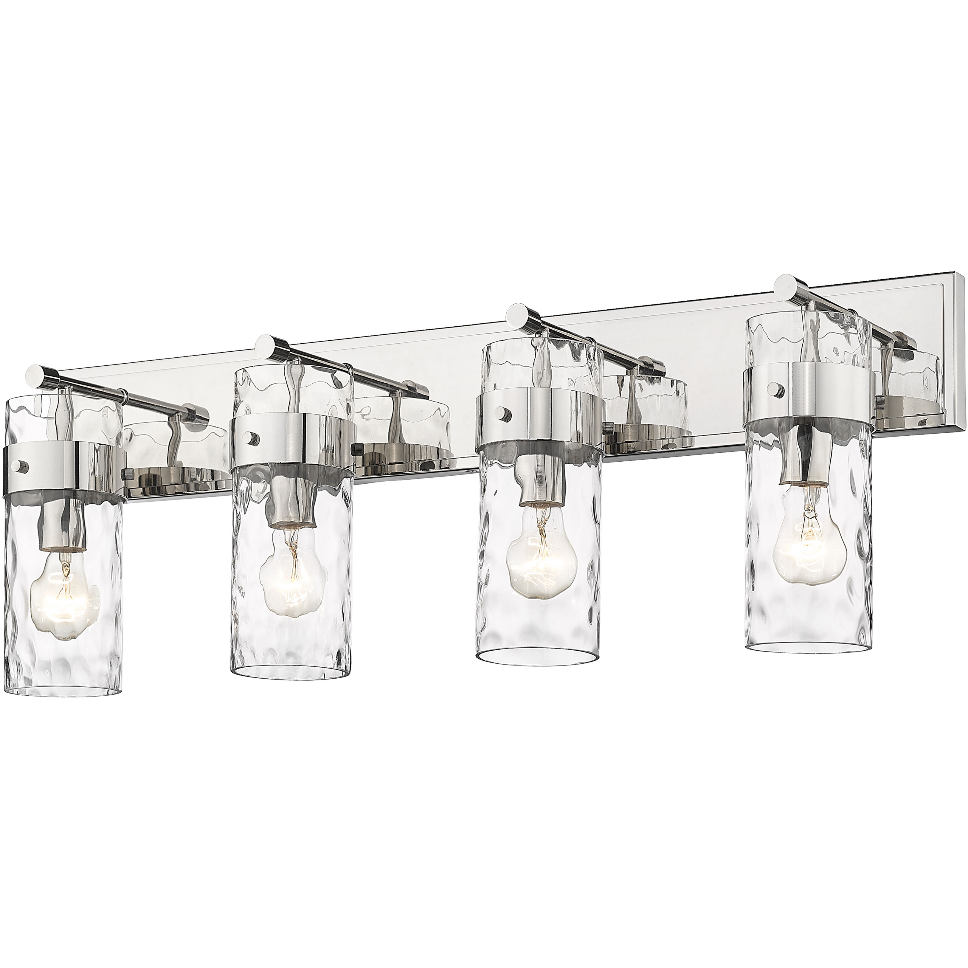 Fontaine 4 Light 34 inch Polished Nickel Vanity Wall Light