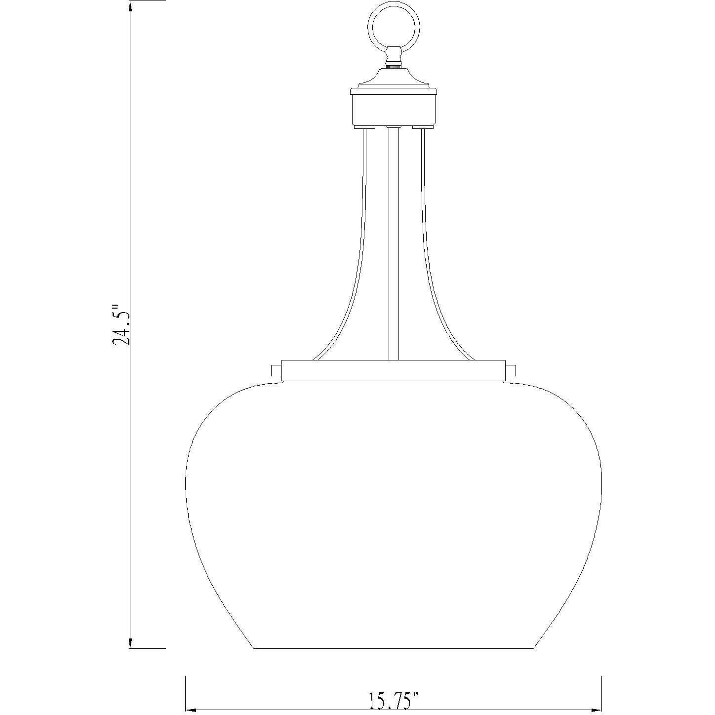 Joliet 3 Light 15.75 inch Olde Brass Pendant Ceiling Light