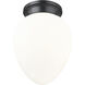 Gideon 1 Light 10 inch Matte Black Flush Mount Ceiling Light