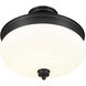 Amon 3 Light 15 inch Matte Black Semi Flush Mount Ceiling Light