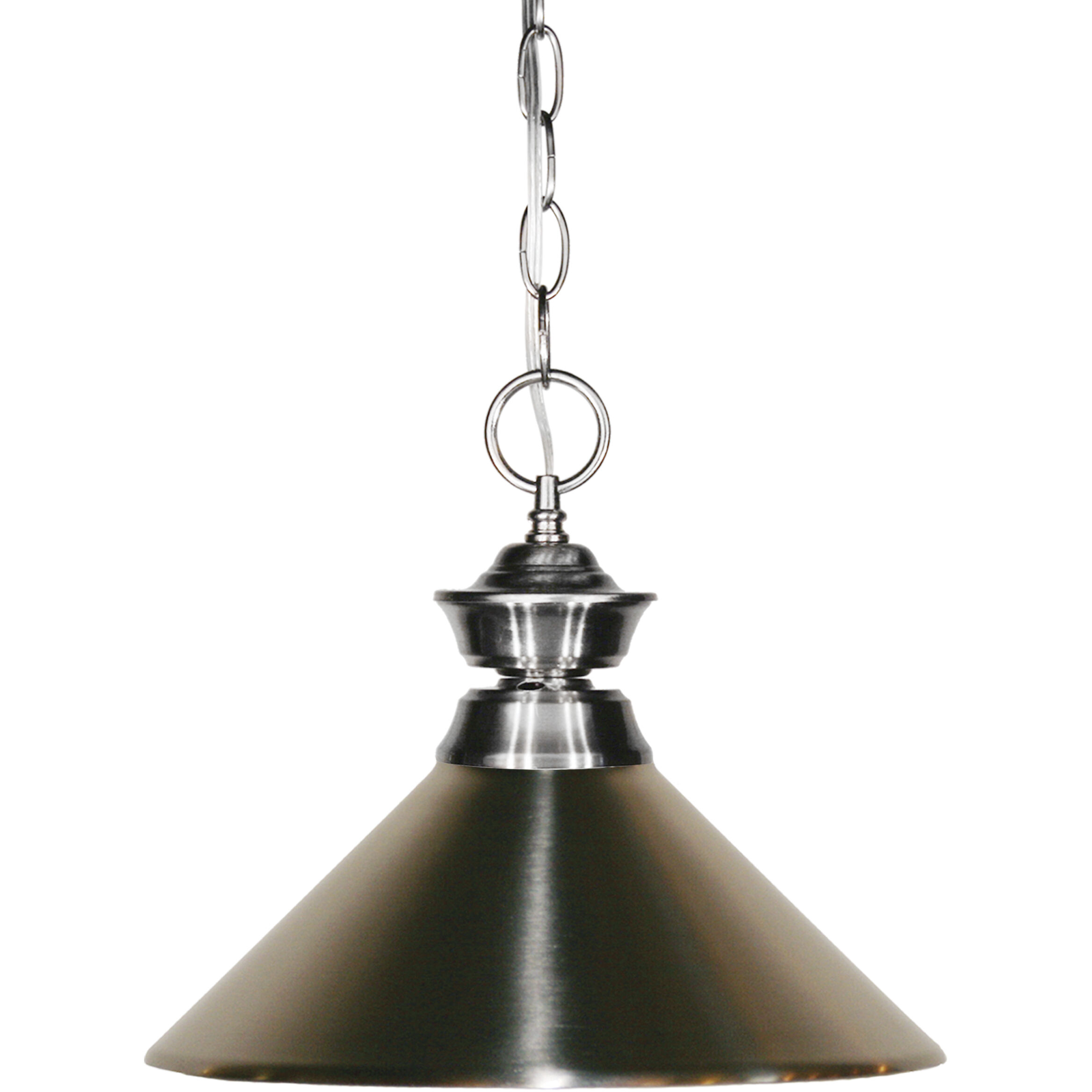 Pendant Lights 1 Light 14 inch Brushed Nickel Pendant Ceiling Light in Metal Brushed Nickel, 3