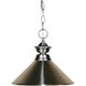 Pendant Lights 1 Light 14 inch Brushed Nickel Pendant Ceiling Light in Metal Brushed Nickel, 3