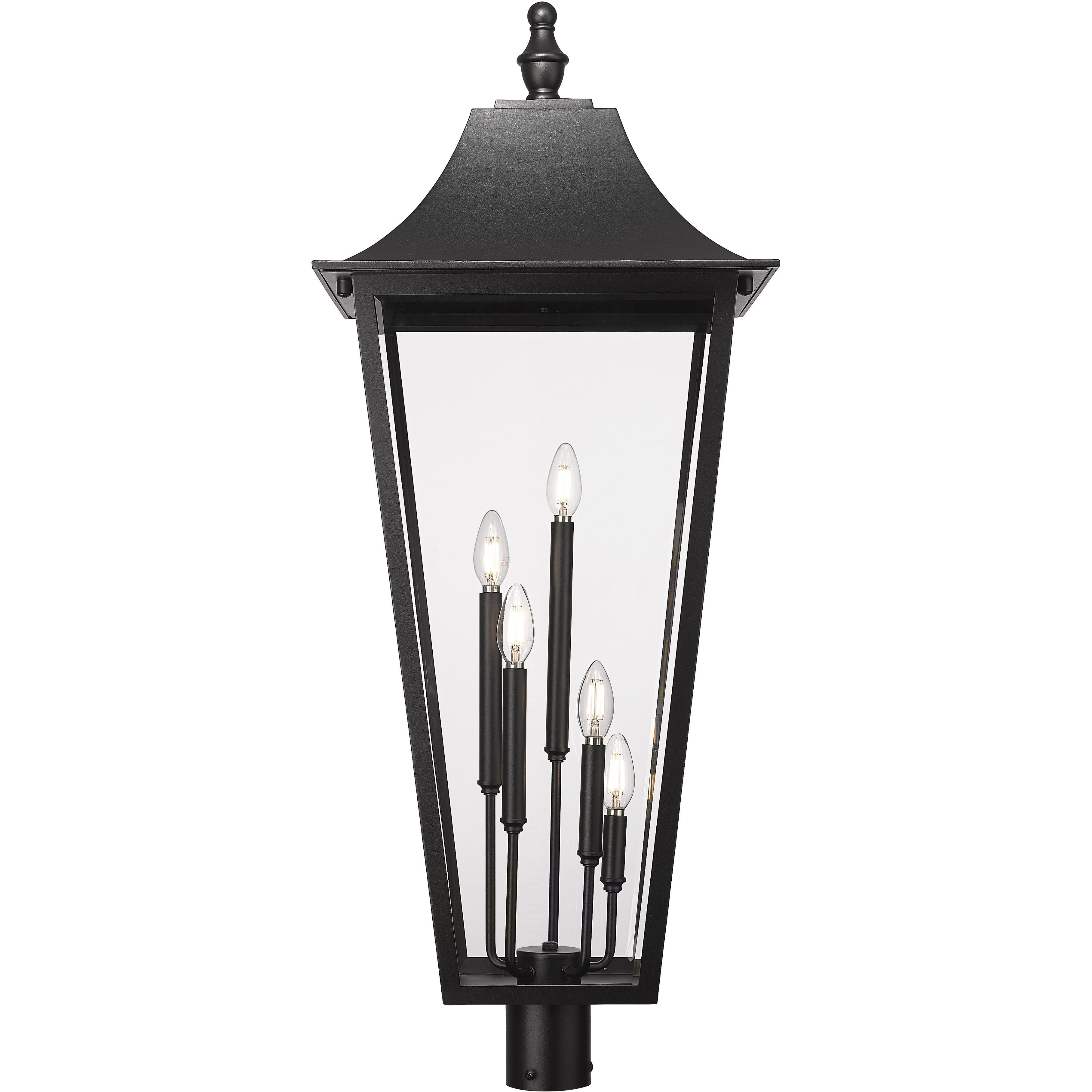 Gannon 5 Light 40.25 inch Black Outdoor Post Mounted Fixture in G9