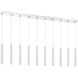 Forest LED 56.5 inch Chrome Linear Chandelier Ceiling Light in 10, 27, Chrome Steel