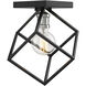 Vertical 1 Light 10 inch Matte Black and Brushed Nickel Flush Mount Ceiling Light