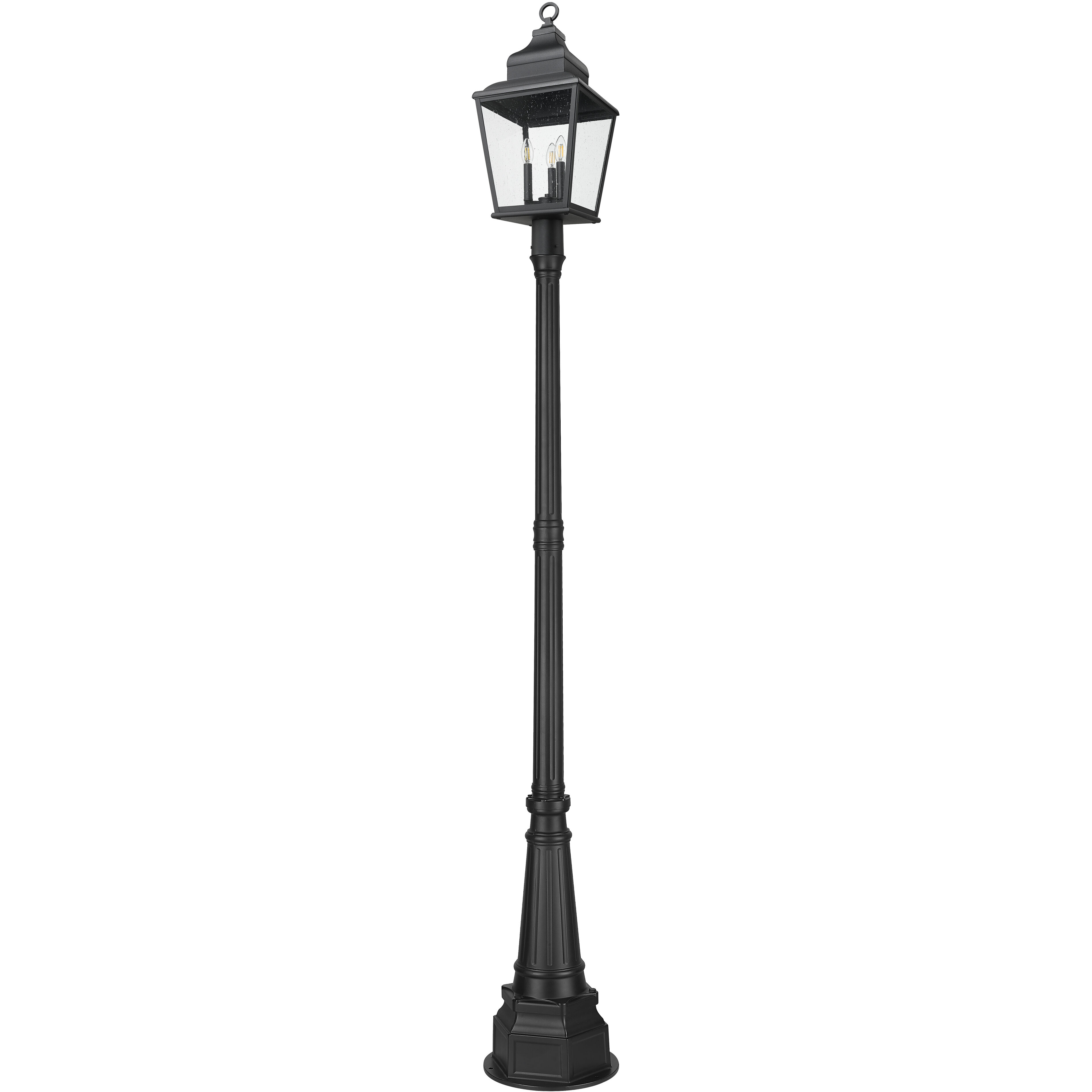 Raphael 3 Light 110 inch Sand Black Outdoor Post Mounted Fixture in Soft Sand Black