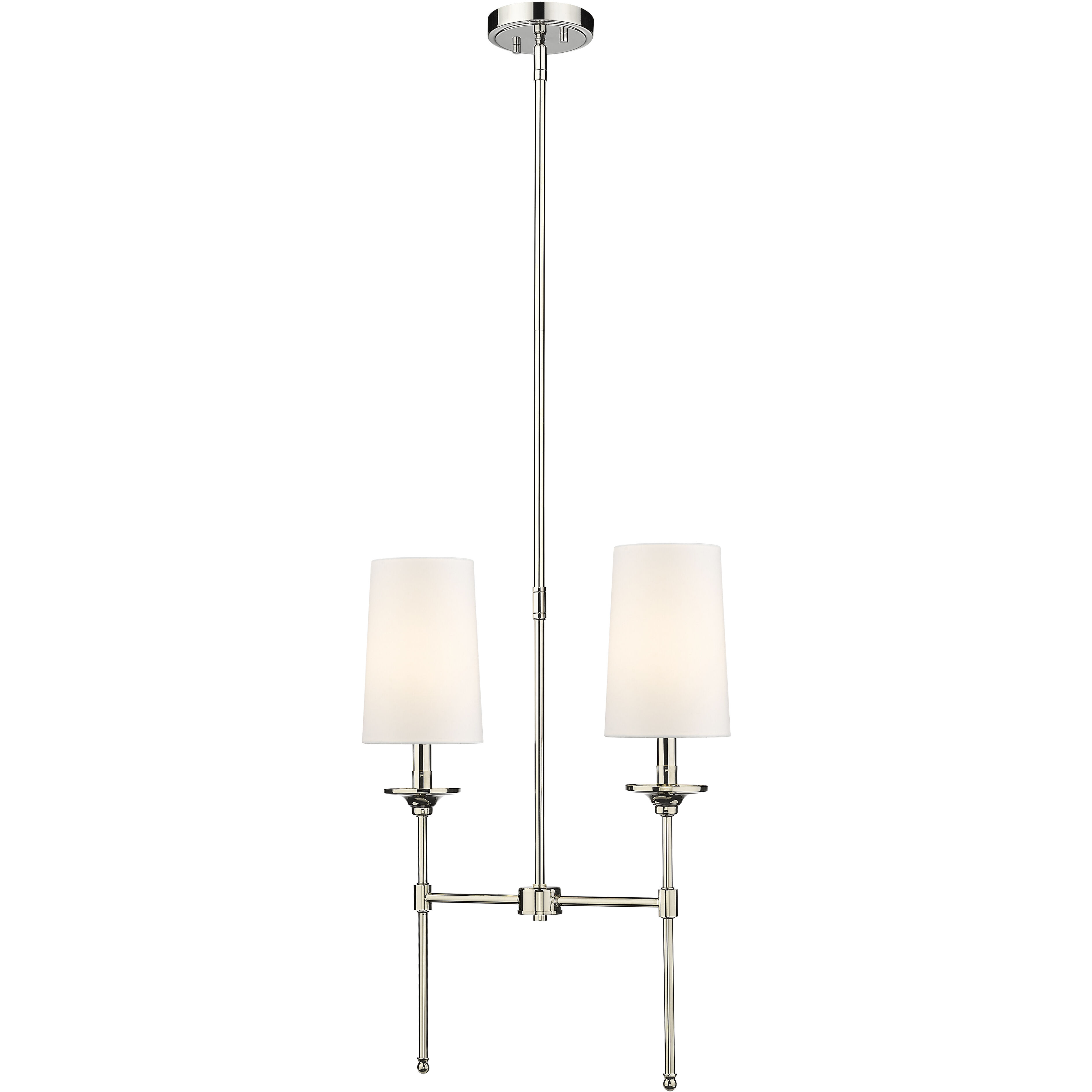 Emily 2 Light 19 inch Polished Nickel Linear Chandelier Ceiling Light