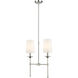 Emily 2 Light 19 inch Polished Nickel Linear Chandelier Ceiling Light
