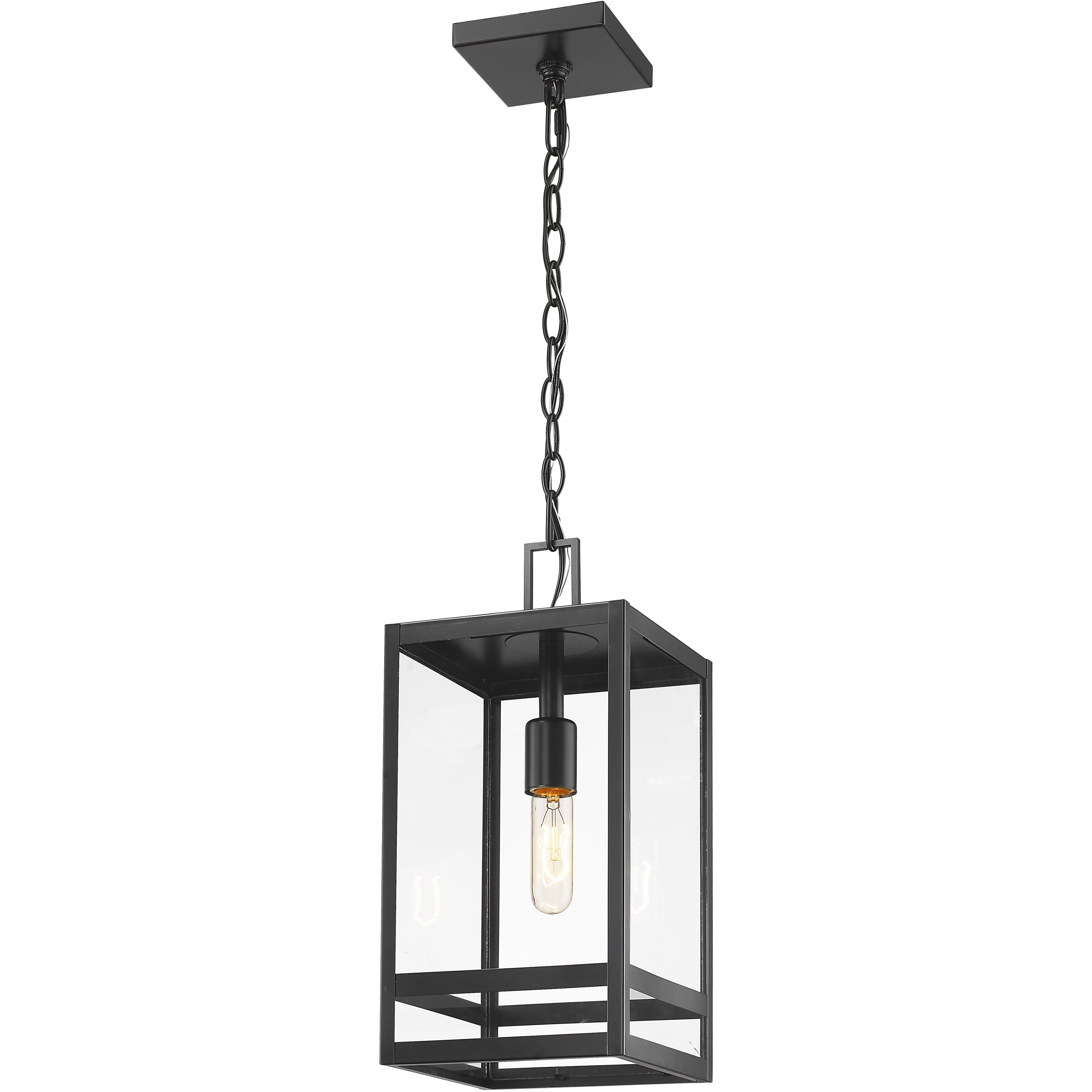 Nuri 1 Light 7.5 inch Black Outdoor Chain Mount Ceiling Fixture