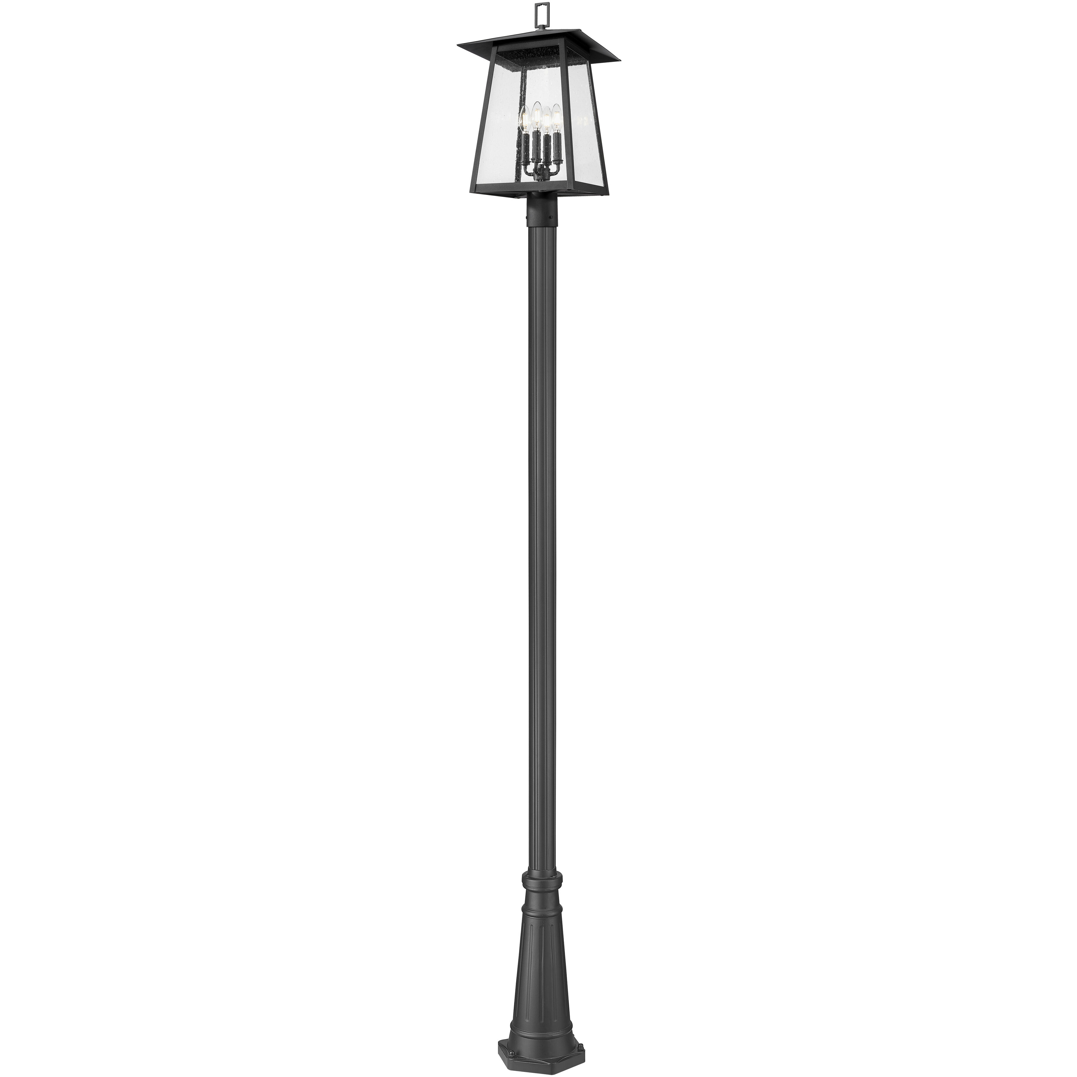 Rainer 4 Light 118.25 inch Black Outdoor Post Mounted Fixture in G9
