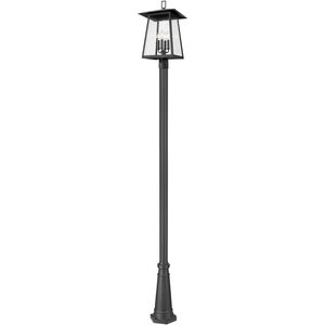 Rainer 4 Light 118.25 inch Black Outdoor Post Mounted Fixture in G9