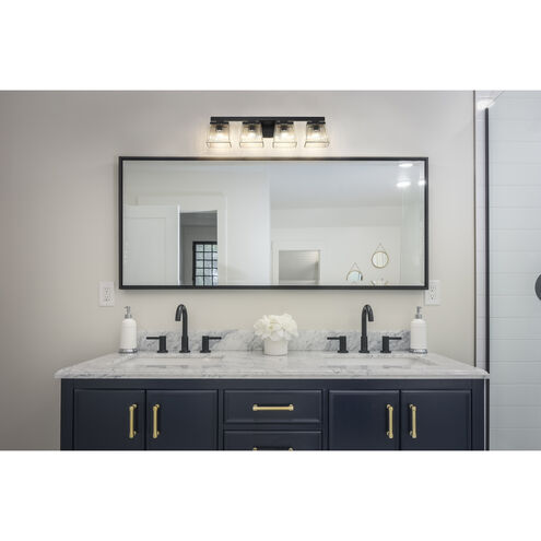 Astor 4 Light 29 inch Matte Black Vanity Wall Light