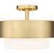 Counterpoint 2 Light 13 inch Modern Gold Semi Flush Mount Ceiling Light