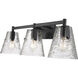 Analia 3 Light 26.25 inch Matte Black Vanity Wall Light