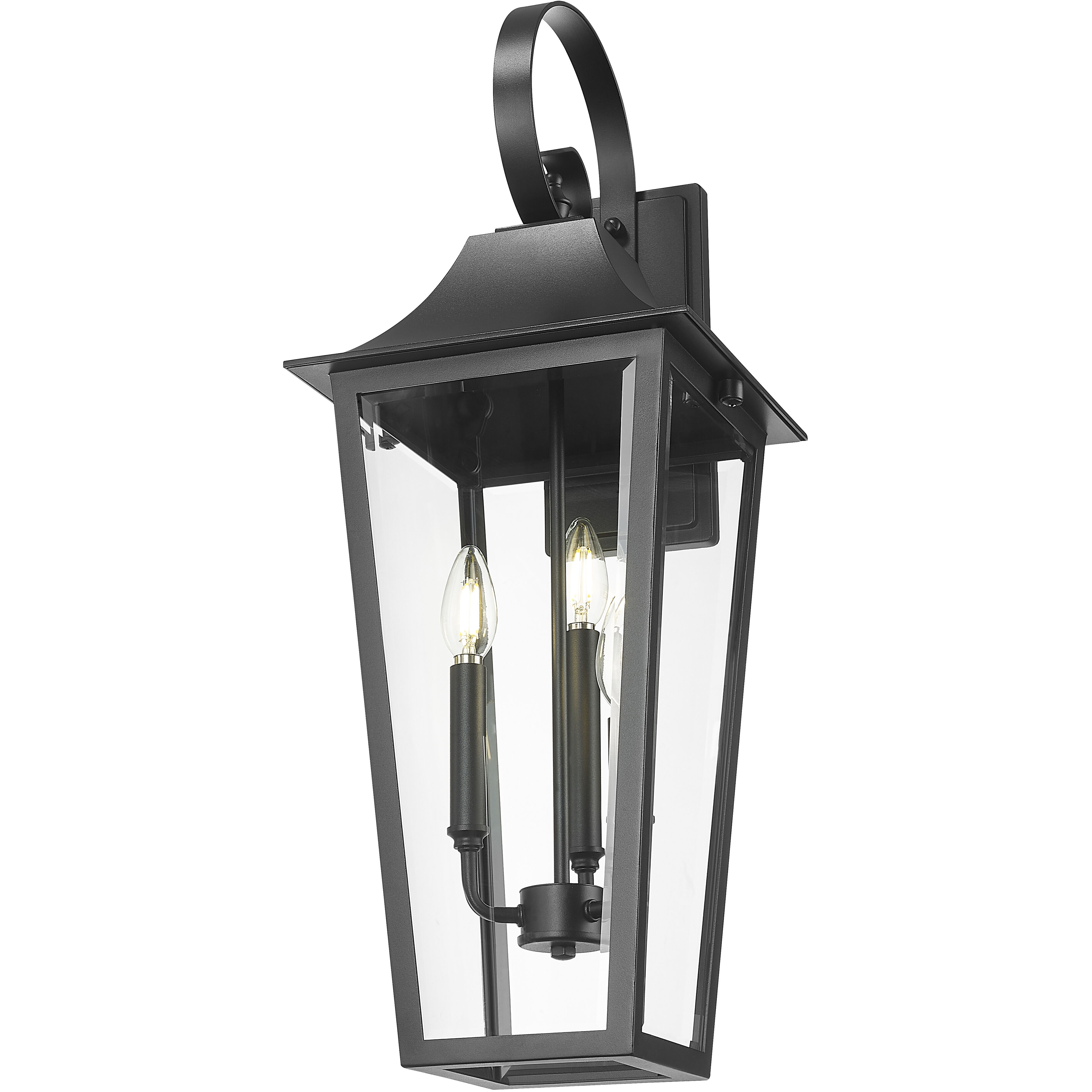 Gannon 3 Light 27.25 inch Black Outdoor Wall Light in G9