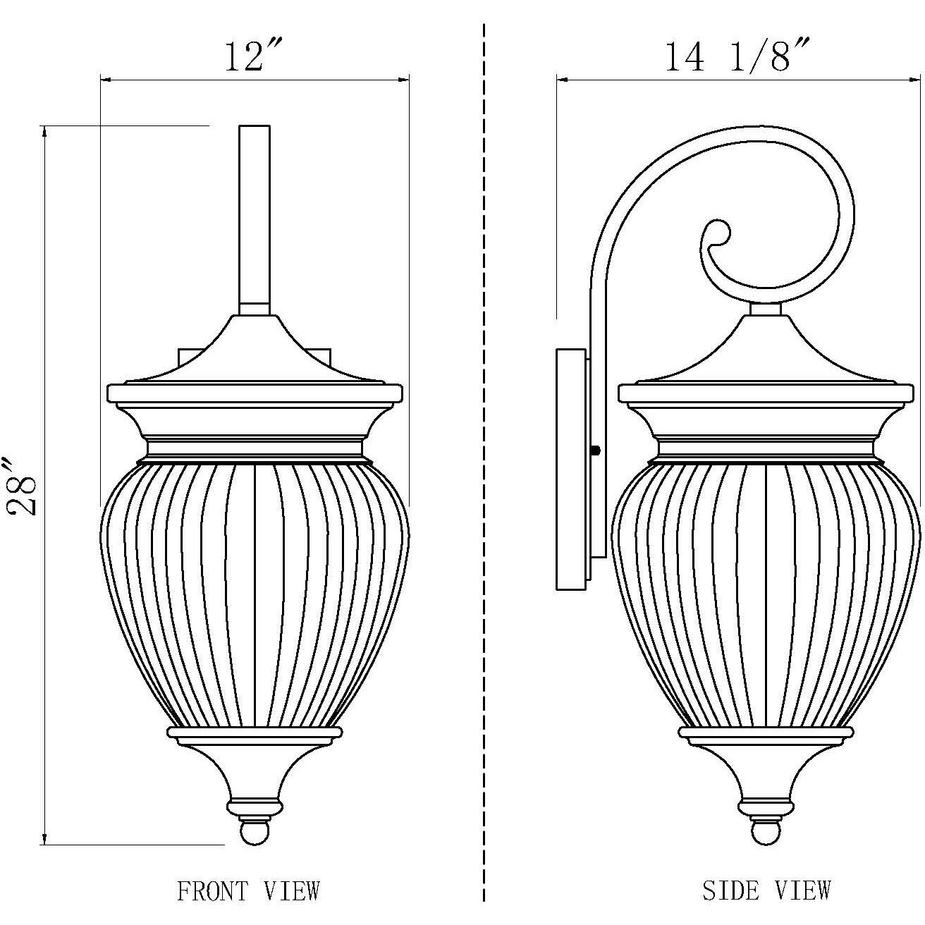Davina Outdoor Wall Light in Black, G9