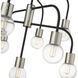 Neutra 9 Light 26.5 inch Matte Black and Polished Nickel Chandelier Ceiling Light