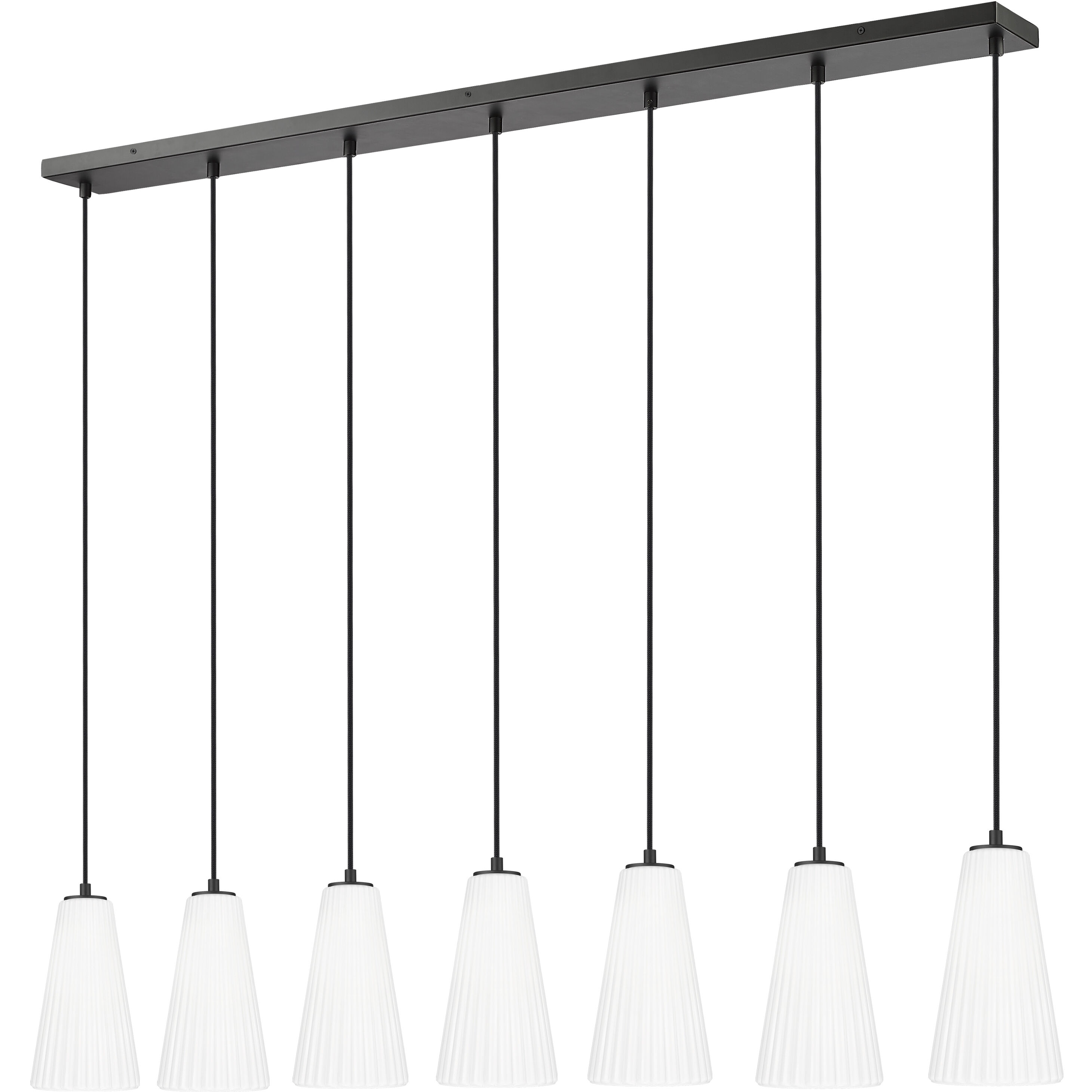Farrell 7 Light 54 inch Matte Black Linear Chandelier Ceiling Light