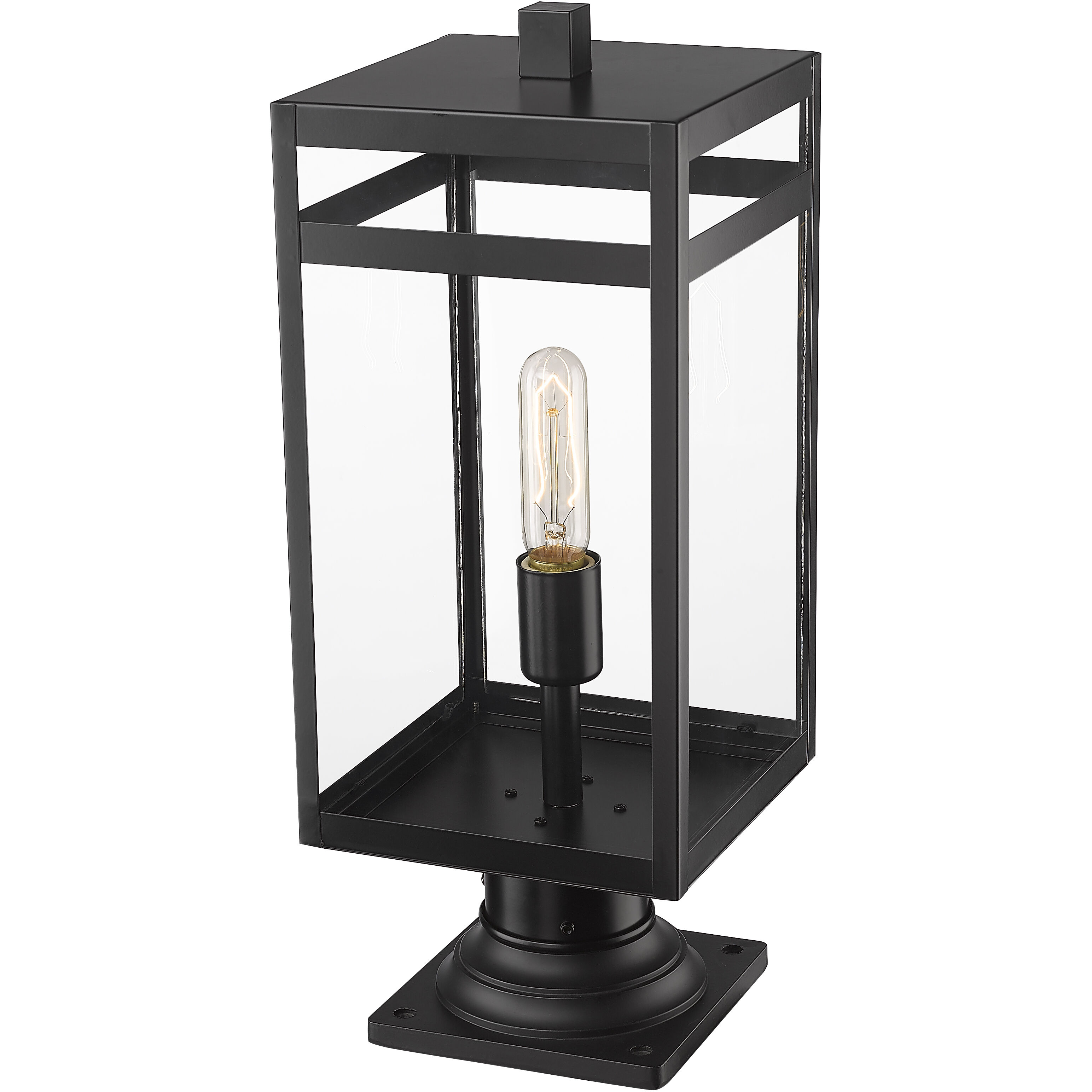 Nuri 1 Light 19.75 inch Black Outdoor Pier Mounted Fixture