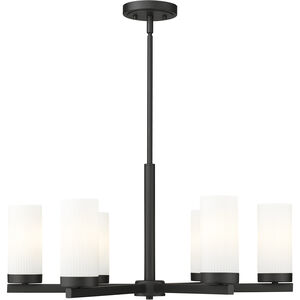 Danica 6 Light 26 inch Matte Black Chandelier Ceiling Light