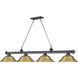 Cordon 4 Light 81.75 inch Bronze Plate Billiard Ceiling Light in Rubbed Brass Metal
