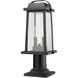 Millworks 2 Light 19 inch Black Outdoor Pier Mounted Fixture in 5.25