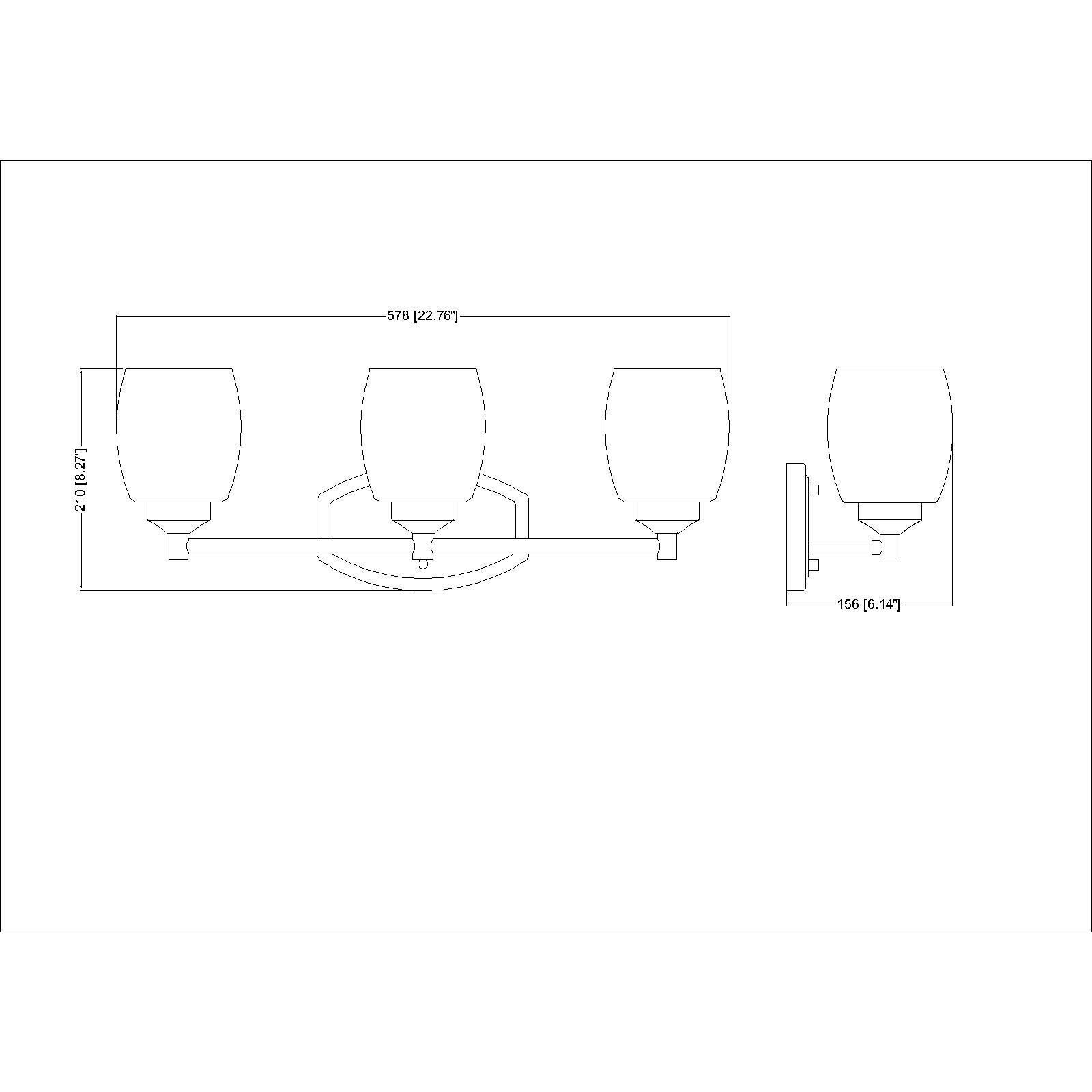 Kendrick 3 Light 23 inch Brushed Nickel Bath Vanity Light Wall Light