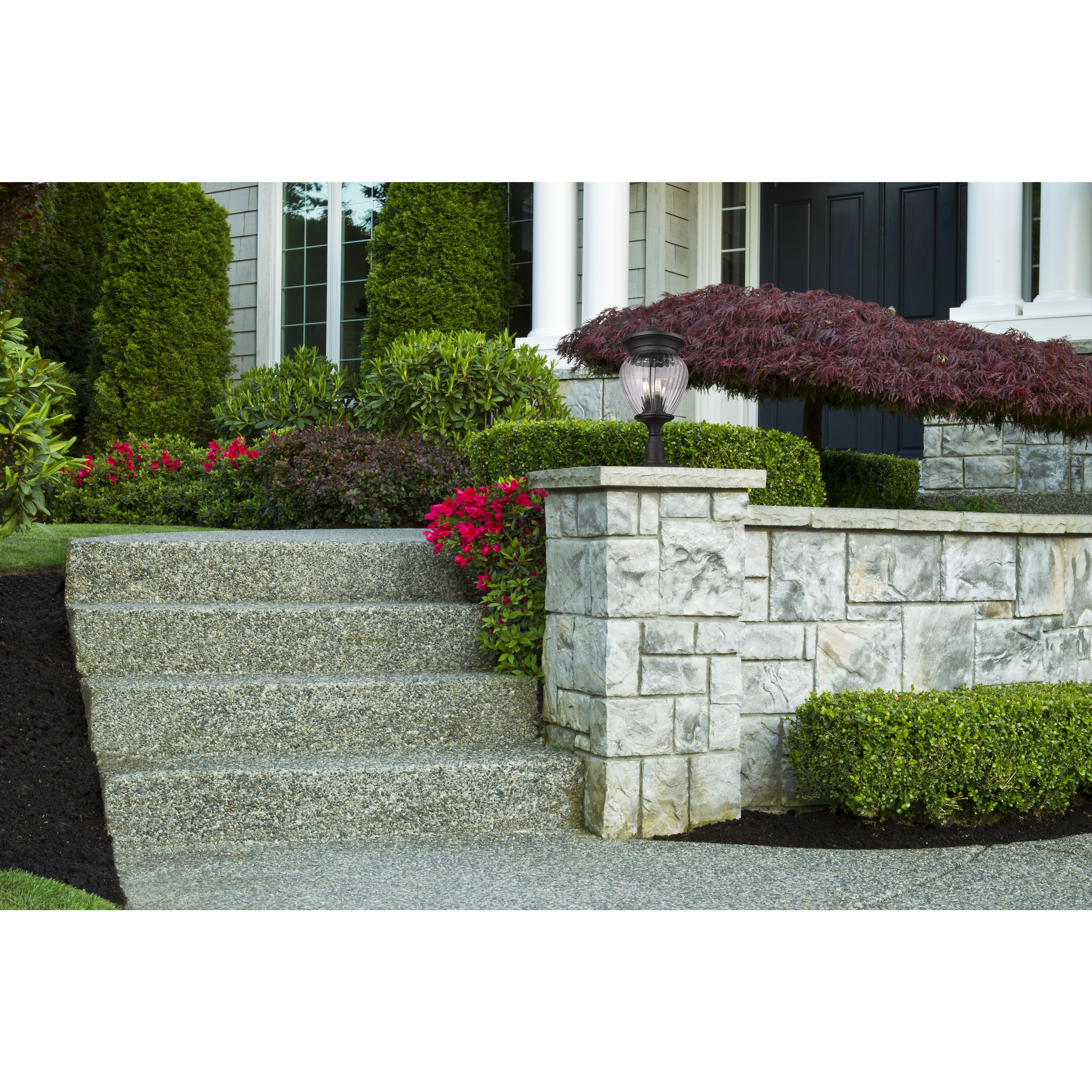 Davina 4 Light 27.25 inch Black Outdoor Pier Mounted Fixture in G9