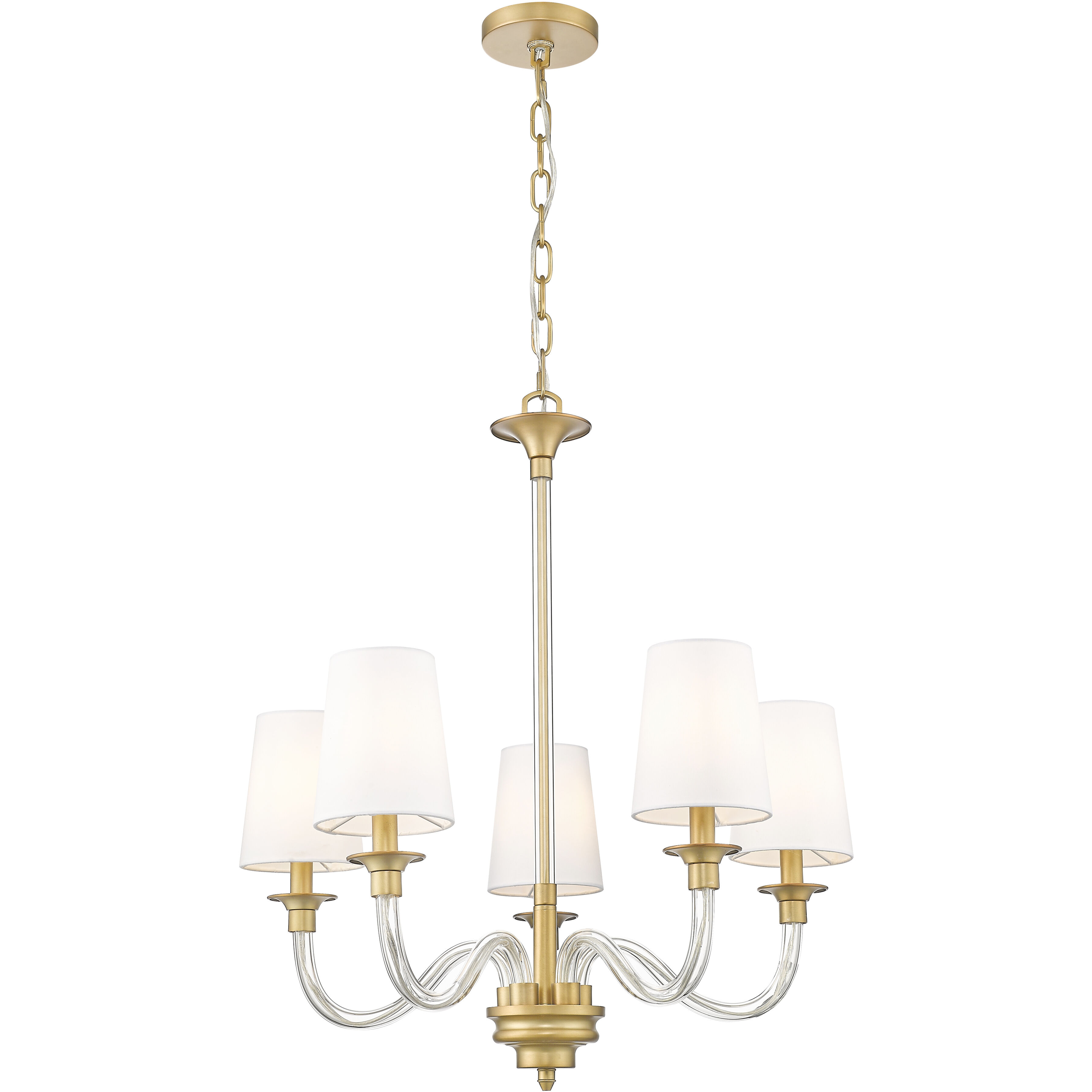 Katerina 5 Light 24 inch Rubbed Brass Chandelier Ceiling Light