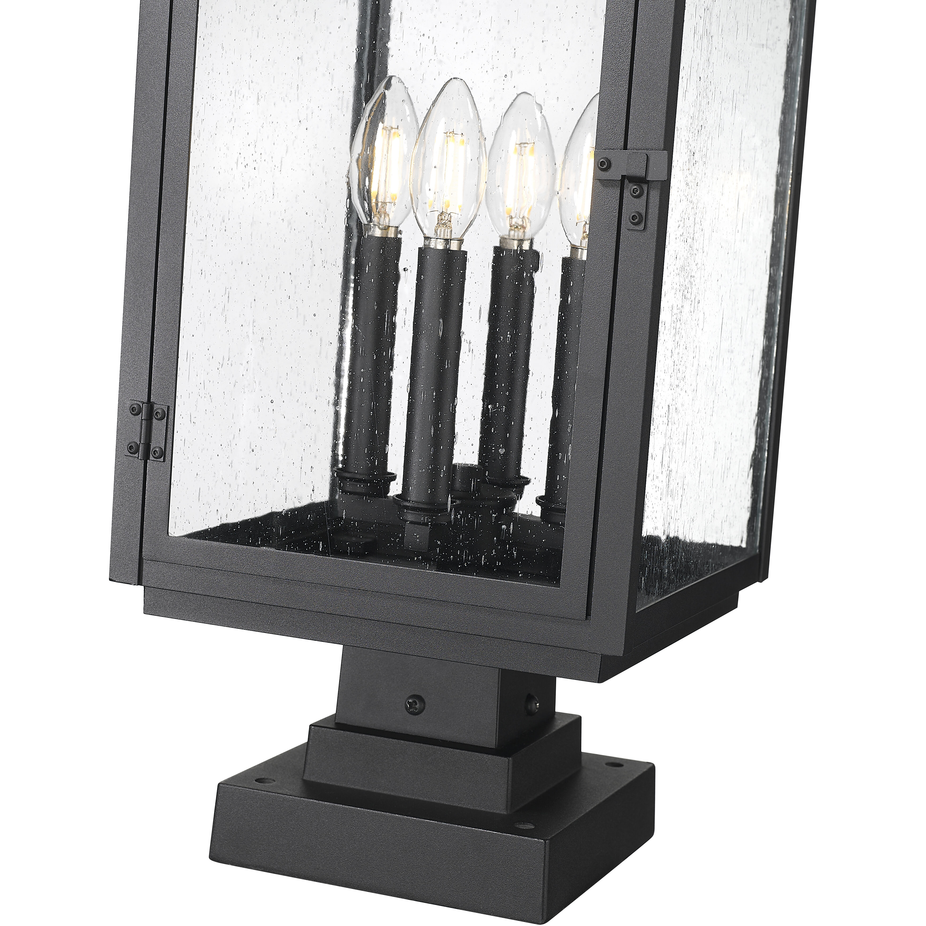 Hartwell 4 Light 23.75 inch Sand Black Outdoor Pier Mounted Fixture