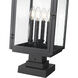 Hartwell 4 Light 23.75 inch Sand Black Outdoor Pier Mounted Fixture
